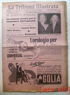 LA TRIBUNA ILLUSTRATA anno LIX  N 44 GOLIA Universal Pubblicità Advertising 1951