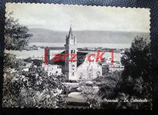 MESSINA Vecchia Cartolina in Bianco e Nero PANORAMA IL DUOMO DI MESSINA