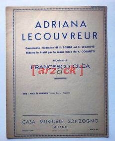 SPARTITO sheet music Partition ADRIANA LECOUVREUR F Cilea SONZOGNO