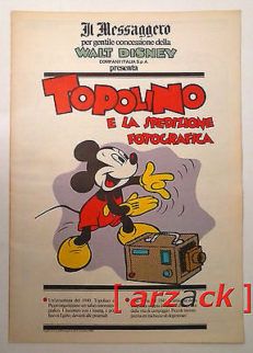 TOPOLINO supplemento IL MESSAGGERO Topolino e la spedizione fotografica 3/11/90