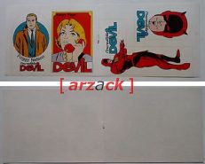 ADESIVI l'incredibile DEVIL 26 Corno 1971 gadget 100% completi e originali