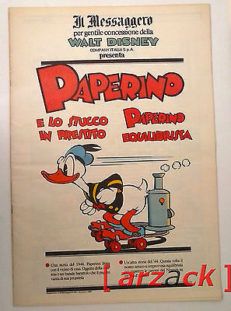 TOPOLINO supplemento a IL MESSAGGERO PAPERINO e lo stucco in prestito 1/12/90