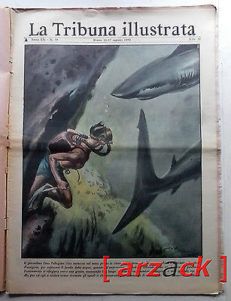 LA TRIBUNA ILLUSTRATA anno LX  N 33 - 10/8/1952 squali Eritrea