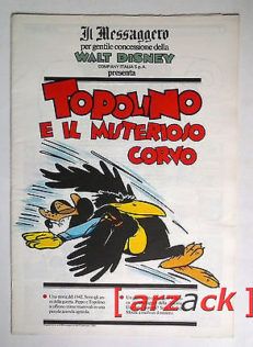 TOPOLINO supplemento a IL MESSAGGERO Topolino e il misterioso corvo 20/1/1990