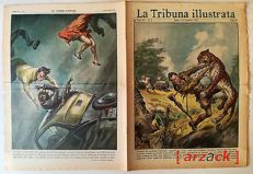 LA TRIBUNA ILLUSTRATA 2 LEOPARDO AGGREDISCE CARABINIERE Figli Celebri 6/1/1952