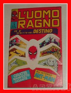 UOMO RAGNO 25 Corno 1971 con gadget MANIFESTO Poster ANT MAN
