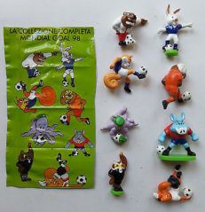 SORPRESINE GADGET SAN CARLO Mondial Goal 98 SERIE COMPLETA 8 pezzi + cartina