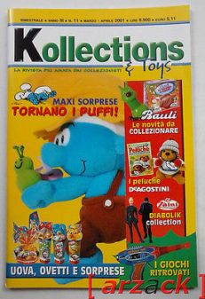 Kinder KOLLECTIONS e TOYS N 11 Epierre 2001 collezionismo in 3D DIABOLIK Puffi