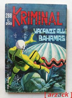 KRIMINAL n 288 Vacanze alle Bahamas CORNO 1970 con ADESIVI