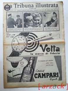 LA TRIBUNA ILLUSTRATA anno 66  N 44 CAMPARI - Vetta Pubblicità Advertising 1956