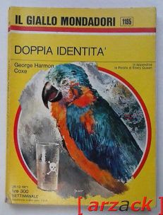 IL GIALLO MONDADORI 1195 Doppia identità GEORGE HARMON COXE 1971