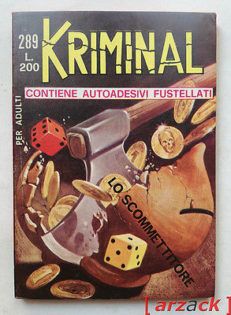 KRIMINAL n 289 Lo scommettitore CORNO 1970 con ADESIVI