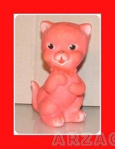 MICIO gatto rosa LEDRA 14 cm squeeze pouet LEDRAPLATIC