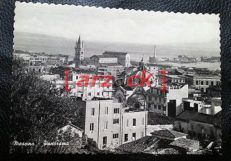 MESSINA Vecchia Cartolina in Bianco e Nero PANORAMA il Duomo La Madonnina