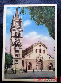 MESSINA Vecchia Cartolina Primo Colore IL DUOMO Basilica Cattedrale
