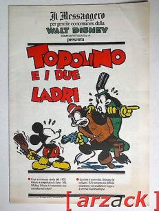 TOPOLINO supplemento a IL MESSAGGERO Topolino e i due ladri 11/11/89