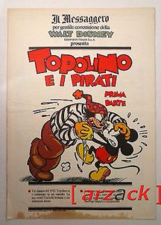 TOPOLINO supplemento IL MESSAGGERO Topolino e i pirati parte I 18/11/89