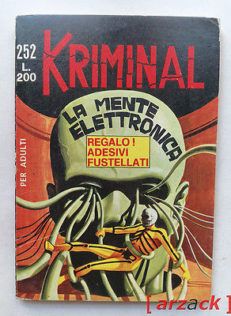 KRIMINAL n 252 La Mente Elettronica CORNO 1970 con ADESIVI