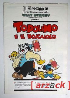 TOPOLINO supplemento a IL MESSAGGERO Topolino e il boscaiolo 30/12/89