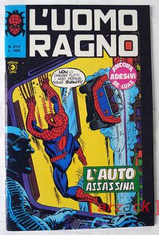 L'UOMO RAGNO 214 CORNO 1978 con gadget ADESIVI ancora attaccati all'albo LEGGI
