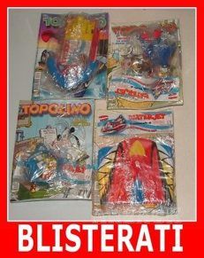 lotto 4 TOPOLINO 2380 - 2383 blisterati con gadget WATERJET di PAPERINIK 2001