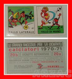 Figurina calciatori Panini 1970-71 PROSDOCIMI 20a 20b con velina