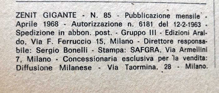 ZAGOR ZENITH GIGANTE N 85 Originale prima edizione 1968 ARALDO - immagine 4