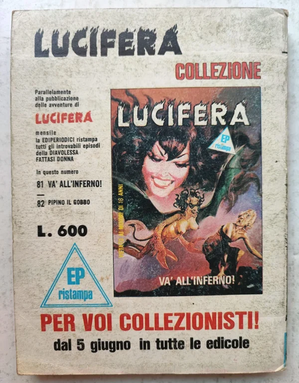 LUCIFERA COLLEZIONE N° 40 Vendetta Infernale EDIPERIODICI 1980 - immagine 3