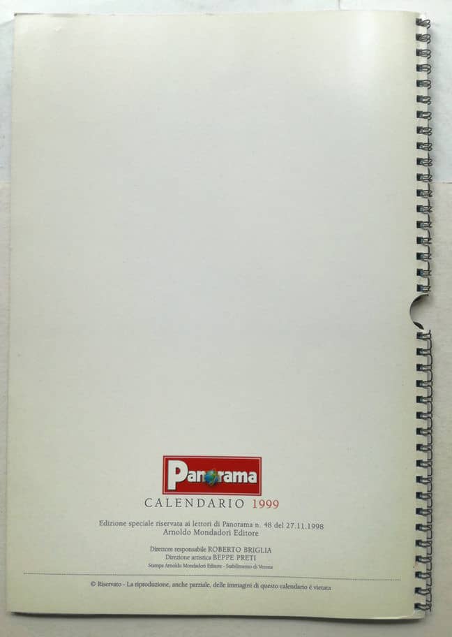 Calendario Panorama 1999 NATALIA ESTRADA foto di Marco Glaviano - immagine 2