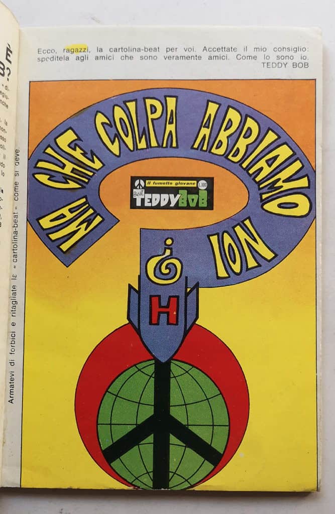 TEDDY BOB 21 il fumetto giovane C.E.A. 1967 gadget CARTOLINA no war - immagine 2