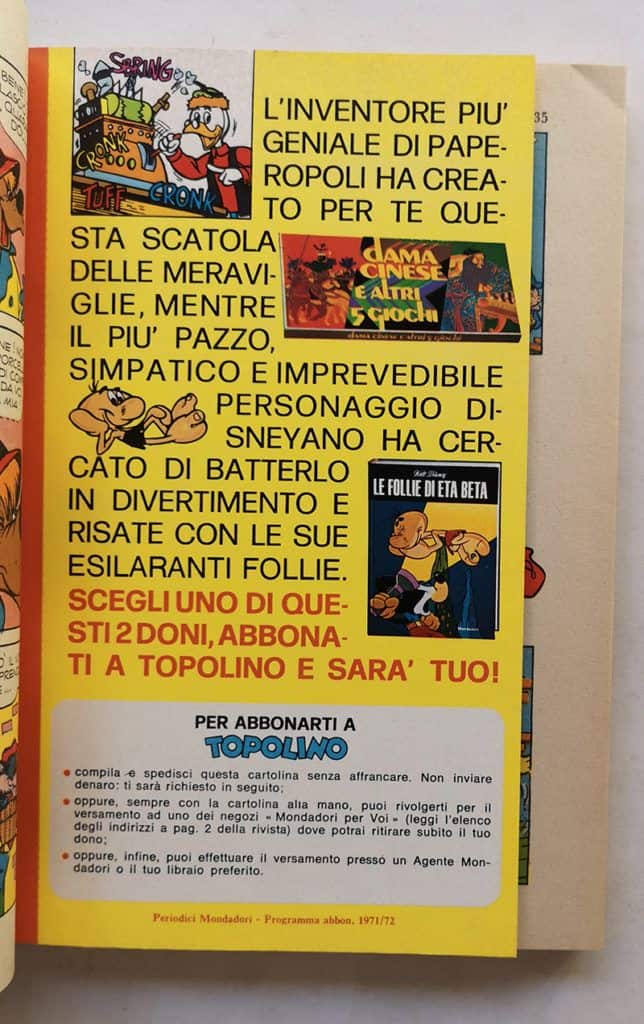 TOPOLINO LIBRETTO n 834 inserto regionale ITALOCREMONA e COIN cartolina 1971 - immagine 3