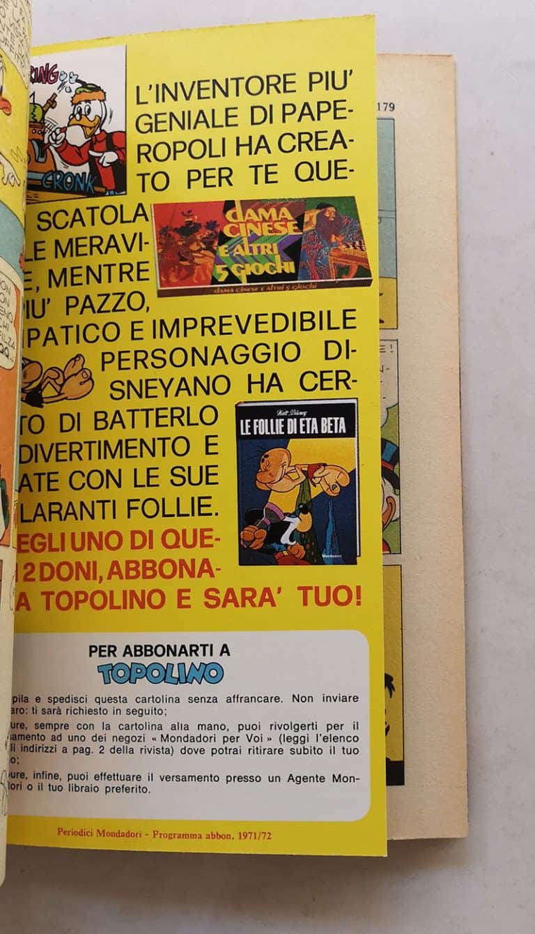 TOPOLINO LIBRETTO n 836 catalogo MONDADORI cedola cartolina abbonati 1971 - immagine 5