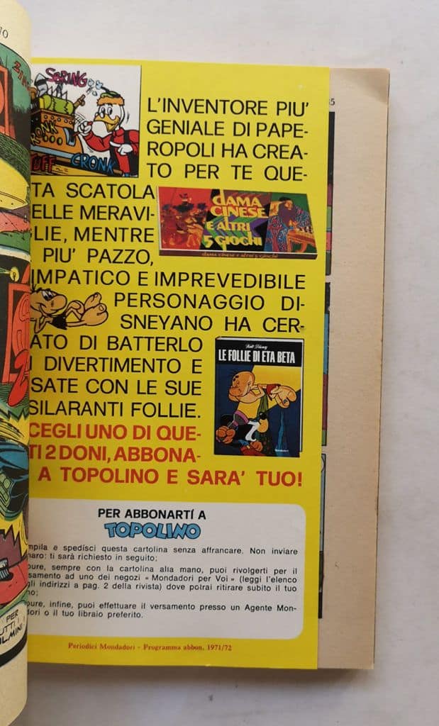 TOPOLINO LIBRETTO n 838 cartolina abbonamento bollino 1971 - immagine 3