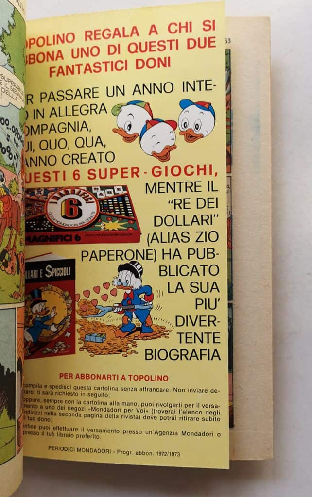 TOPOLINO LIBRETTO n 880 cedola di commissione libraria cartolina abbonamento 1972 - immagine 4
