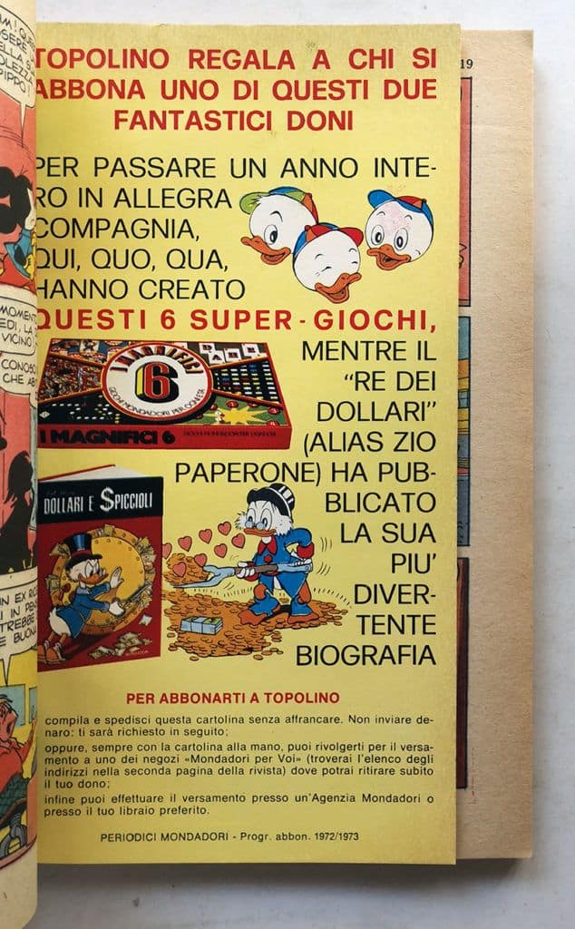TOPOLINO LIBRETTO n 889 inserto Natale MONDADORI cartolina abbonamento 1972 - immagine 4