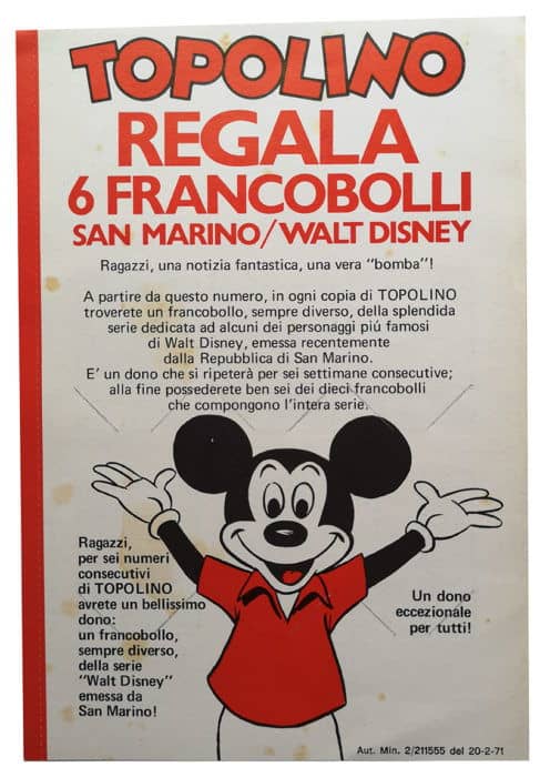 fancobolli disney san marino