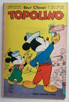TOPOLINO LIBRETTO n 384 Mondadori 1963 figurine + bollino