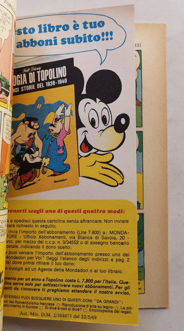 TOPOLINO LIBRETTO n 738 cartolina abbonamento bollino 1969 - immagine 3