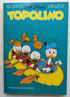 TOPOLINO LIBRETTO n 983 doppia cartolina i ragazzi e la lettura 1974