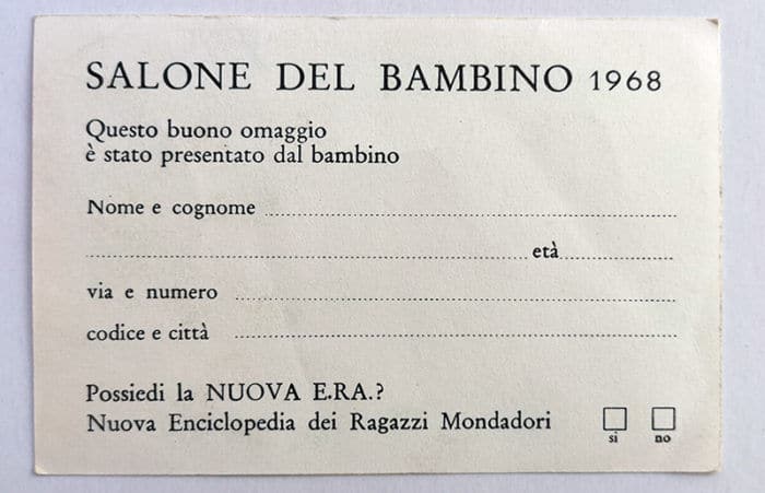 Inserto Tagliando 10° SALONE DEL BAMBINO allegato TOPOLINO N 651 - immagine 2