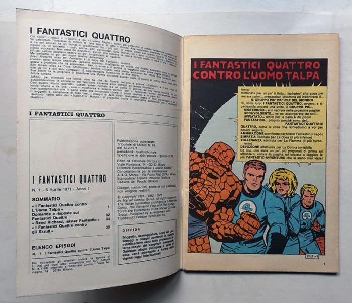 FANTASTICI QUATTRO 1 Editoriale Corno 1971 con fustella adesivi - immagine 2
