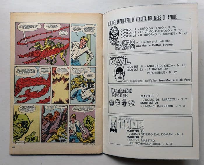FANTASTICI QUATTRO 1 Editoriale Corno 1971 con fustella adesivi - immagine 3