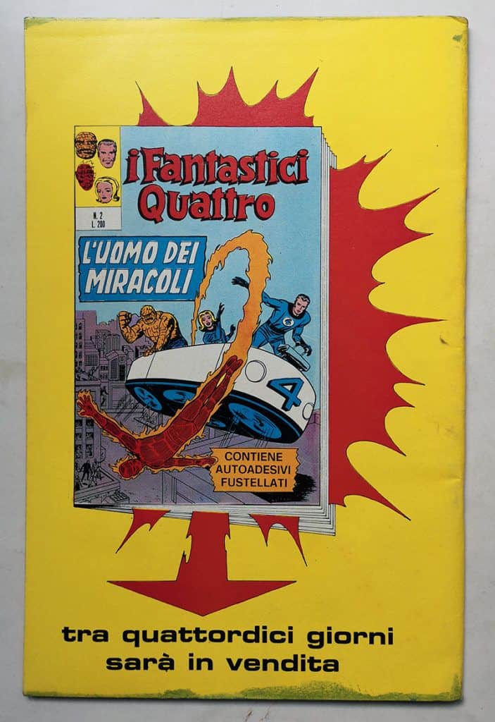FANTASTICI QUATTRO 1 Editoriale Corno 1971 con fustella adesivi - immagine 6
