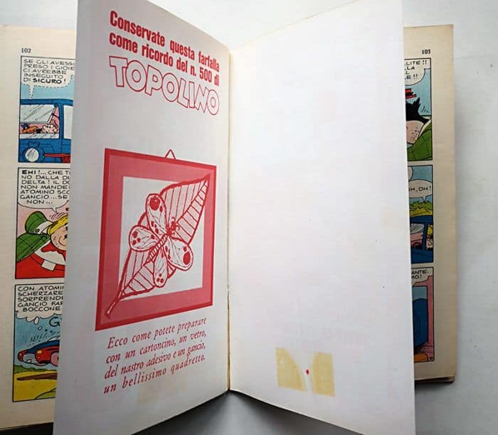 TOPOLINO LIBRETTO n 500 Mondadori 1965 FARFALLA cartoncino BOLLINO Cartolina - immagine 4