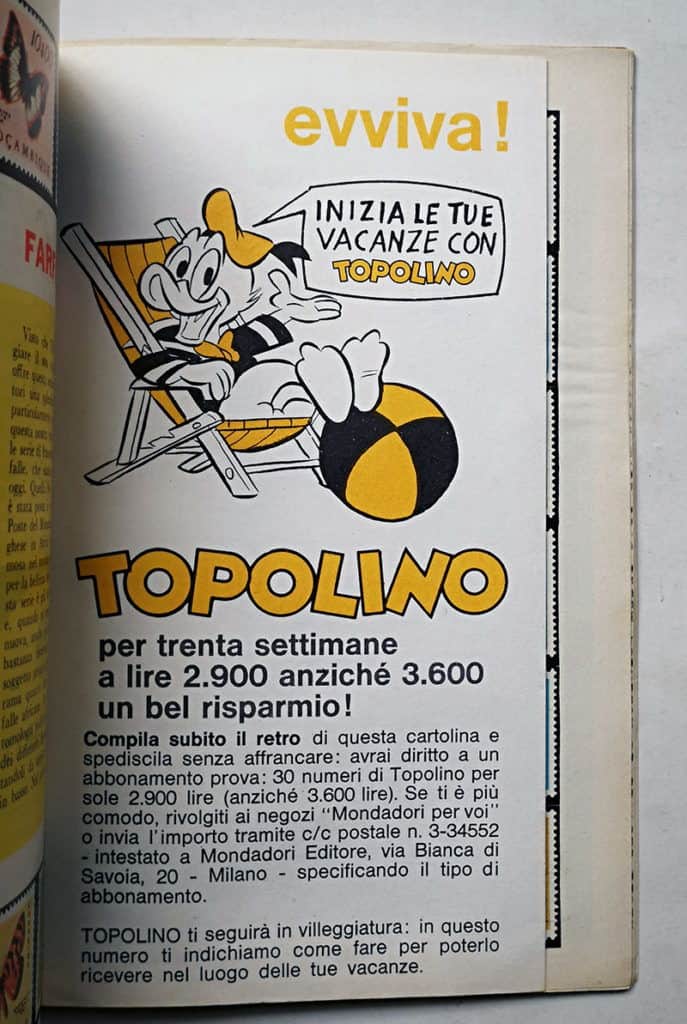TOPOLINO LIBRETTO n 500 Mondadori 1965 FARFALLA cartoncino BOLLINO Cartolina - immagine 6