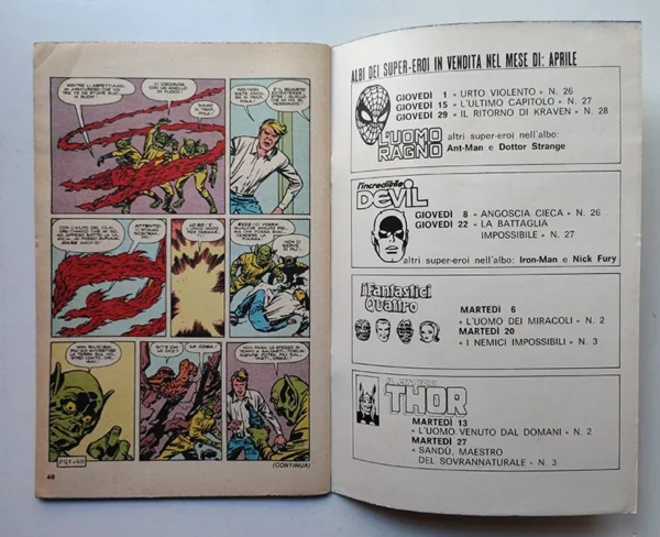 FANTASTICI QUATTRO 1 CORNO 1971 con gadget POSTER Manifesto - immagine 3
