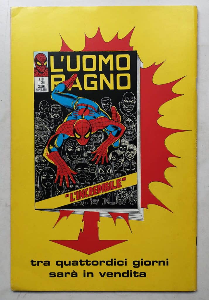 L'UOMO RAGNO n° 100 Editoriale Corno 1974 gadget ADESIVI - immagine 4