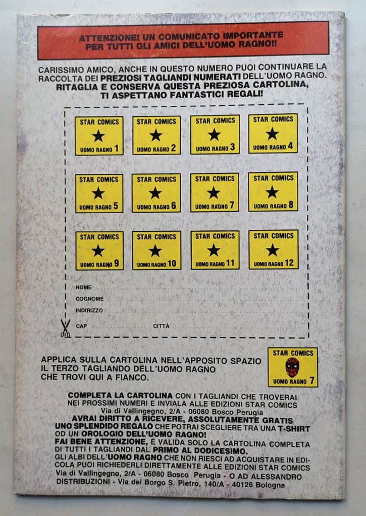 UOMO RAGNO 7 Star Comics 1987 bollini Iª EDIZIONE - immagine 2