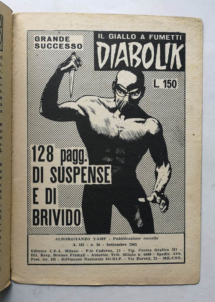 ALBO ROMANZO VAMP n 30 Cea 1965 PUBBLICITA' DIABOLIK - immagine 2