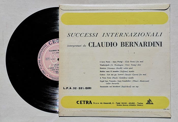 CLAUDIO BERNARDINI e i suoi ritmi LP 10" CETRA LPA 32 - immagine 2